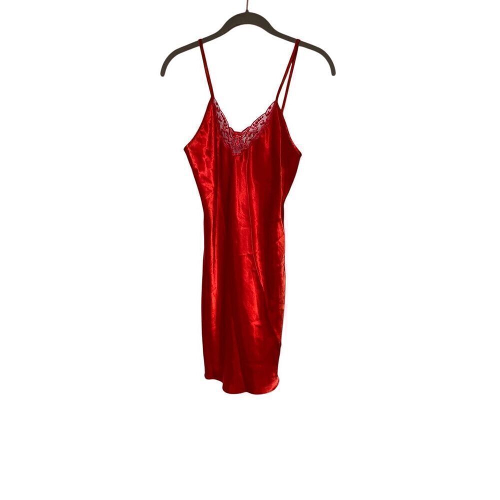 Inner most women’s vintage liquid satin lace slip nightgown size small 